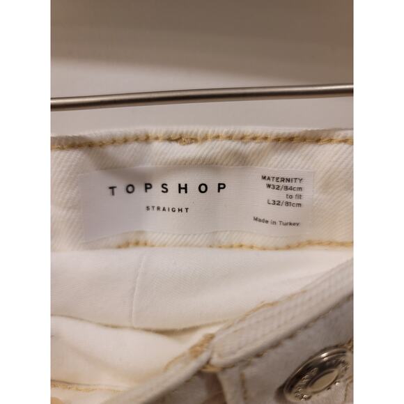Topshop Maternity Straight Leg Jeans White - Picture 4 of 9